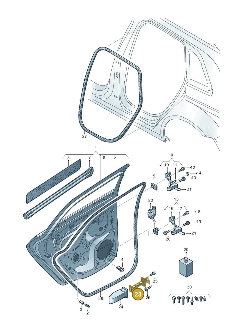 8V4839249A — Audi RS3 Sportback (2015-2016) diagram 858833100, position 23