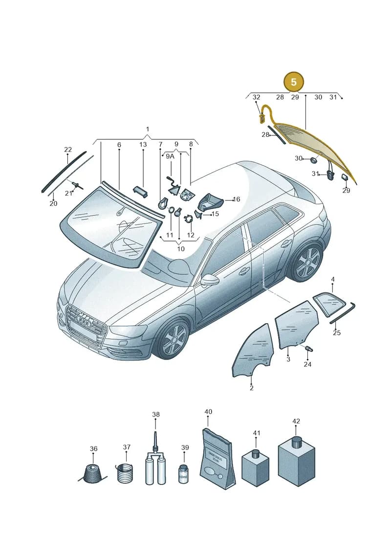 8V4845501ANVB — Audi RS3 Limousine (2017-2020) diagram 745845100, position 5
