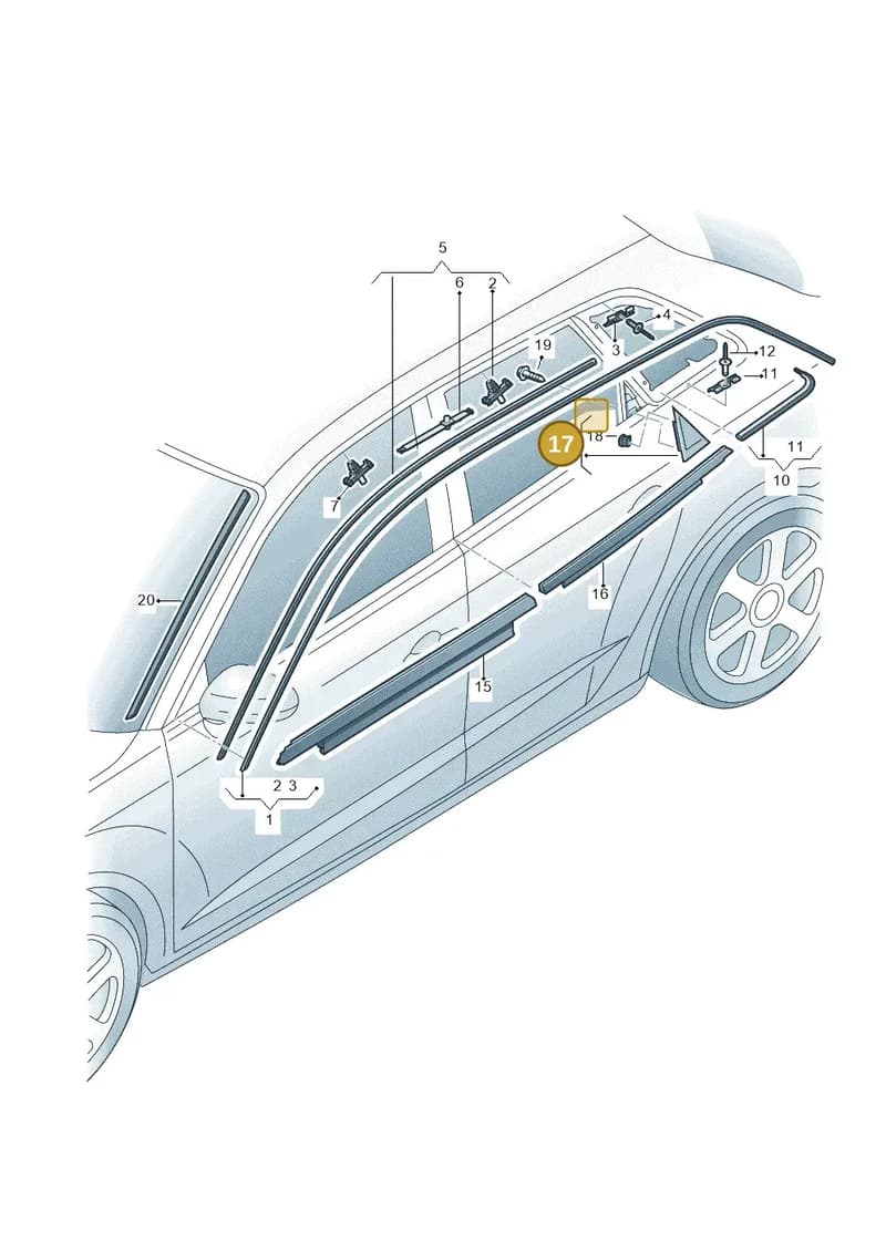8V4853273A5FQ — Audi A3 Sportback (2016-2020) diagram 890853250, position 17