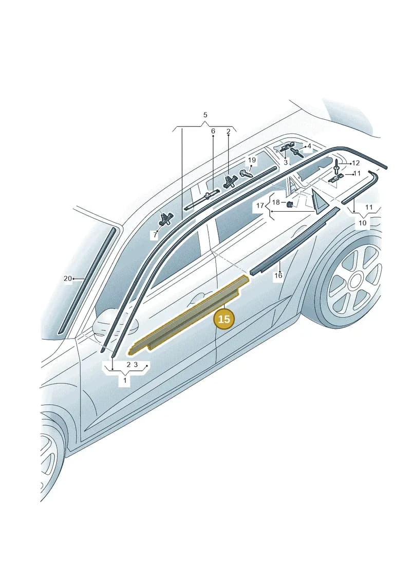 8V4853284AT94 — Audi A3 Sportback (2016-2020) diagram 890853250, position 15