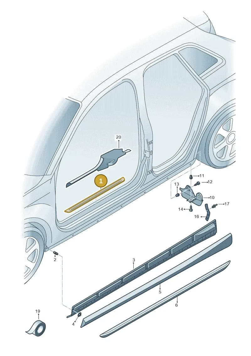 8V4853491L9B9 — Audi A3 Sportback (2016-2020) diagram 890853100, position 1