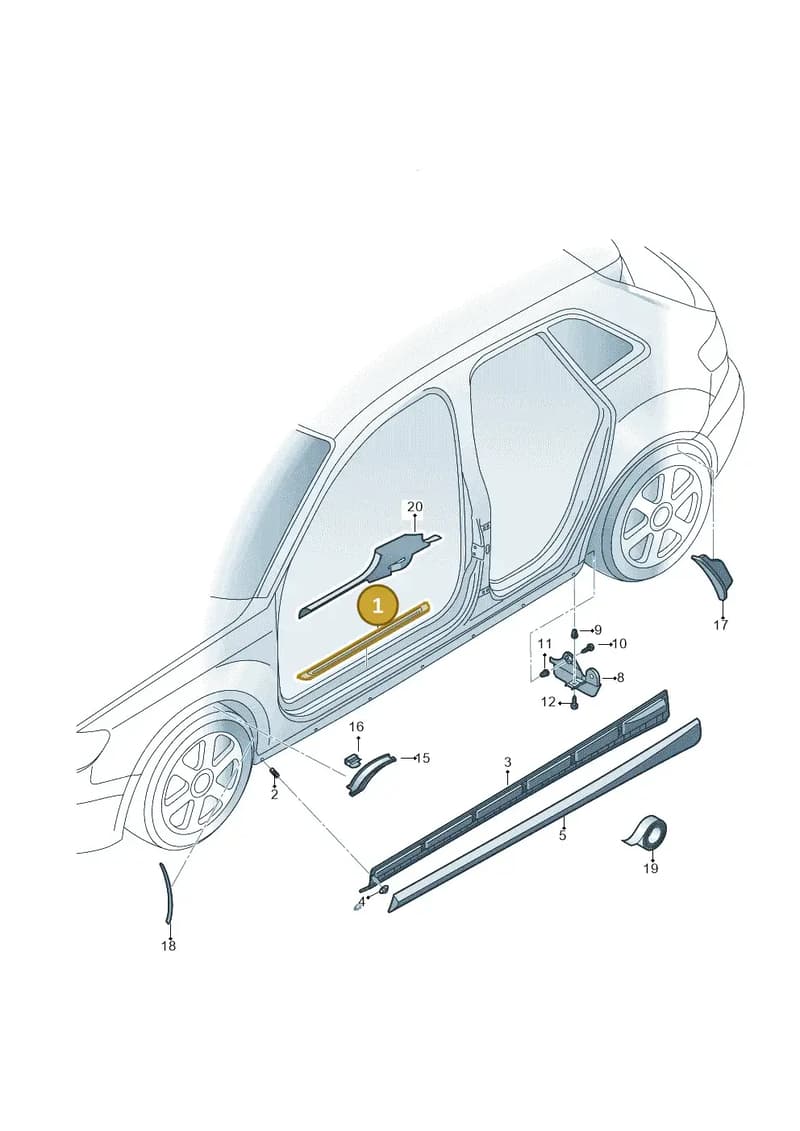 8V4853491L9B9 — Audi A3 Sportback (2016-2020) diagram 890853050, position 1