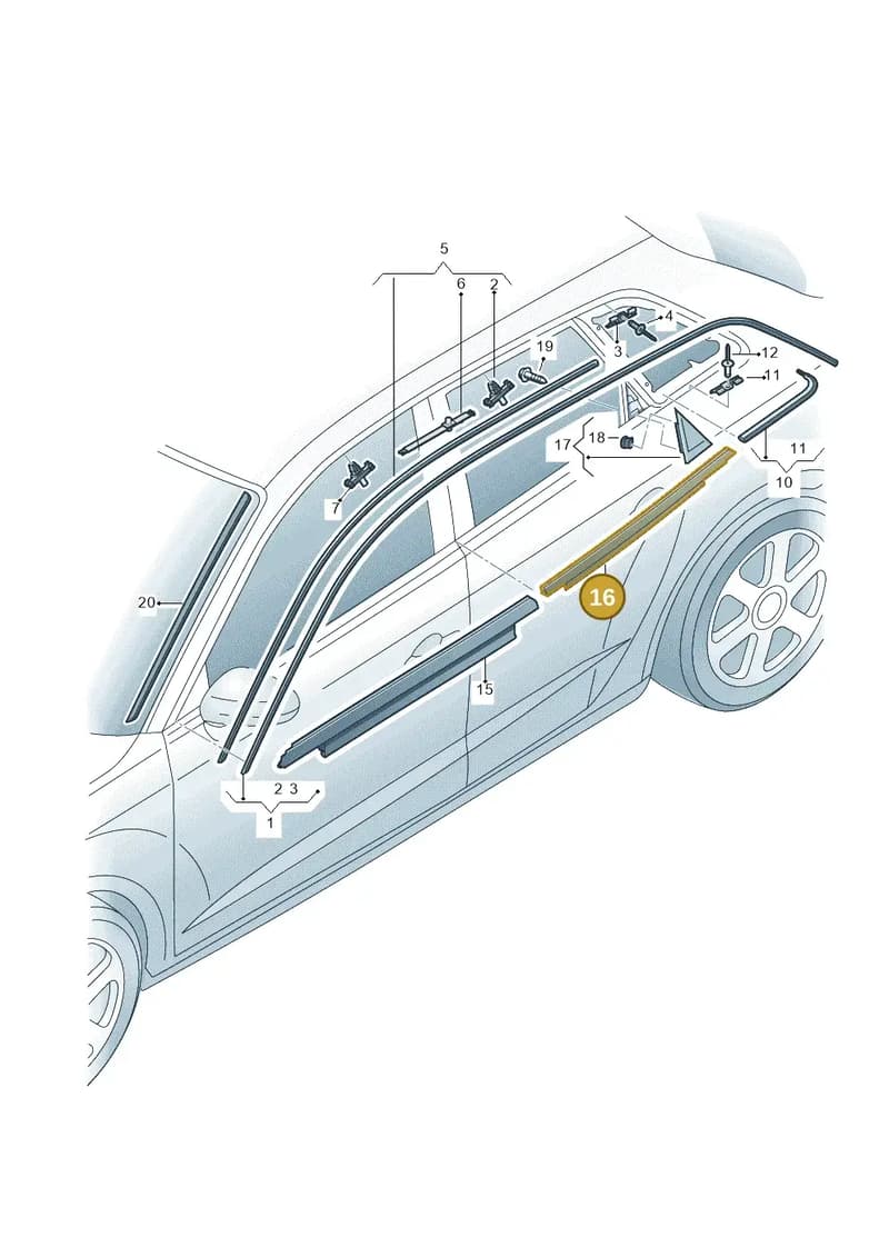 8V4853764AT94 — Audi A3 Sportback (2016-2020) diagram 890853250, position 16