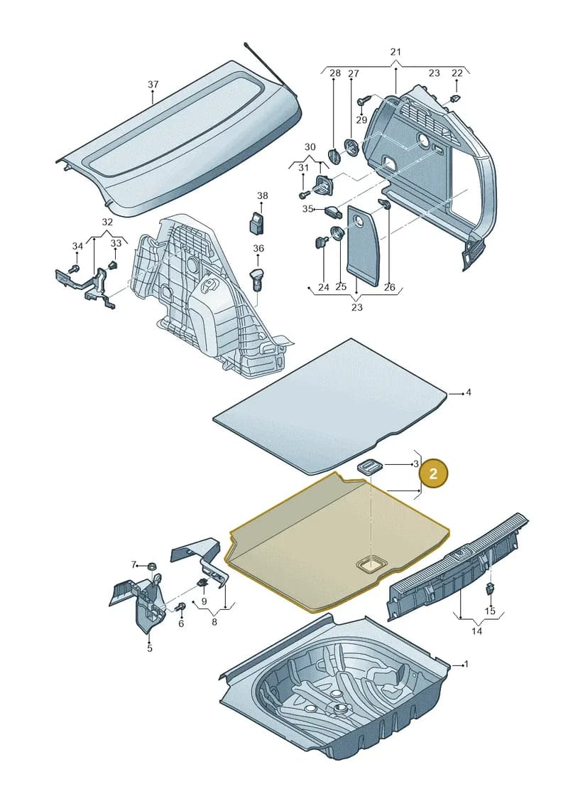 8V4861529EGW8 — Audi A3 Sportback (2016-2020) diagram 890863800, position 2