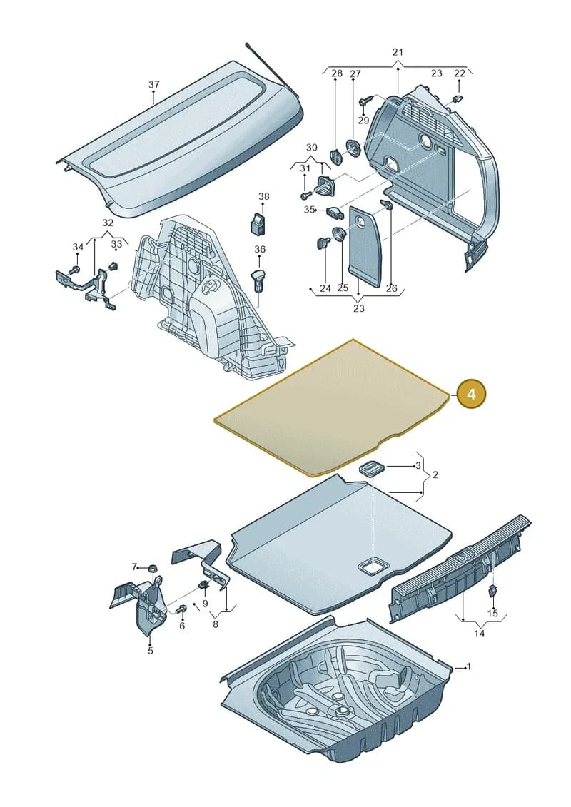8V4862559AQA5 — Audi A3 Sportback (2016-2020) diagram 890863800, position 4