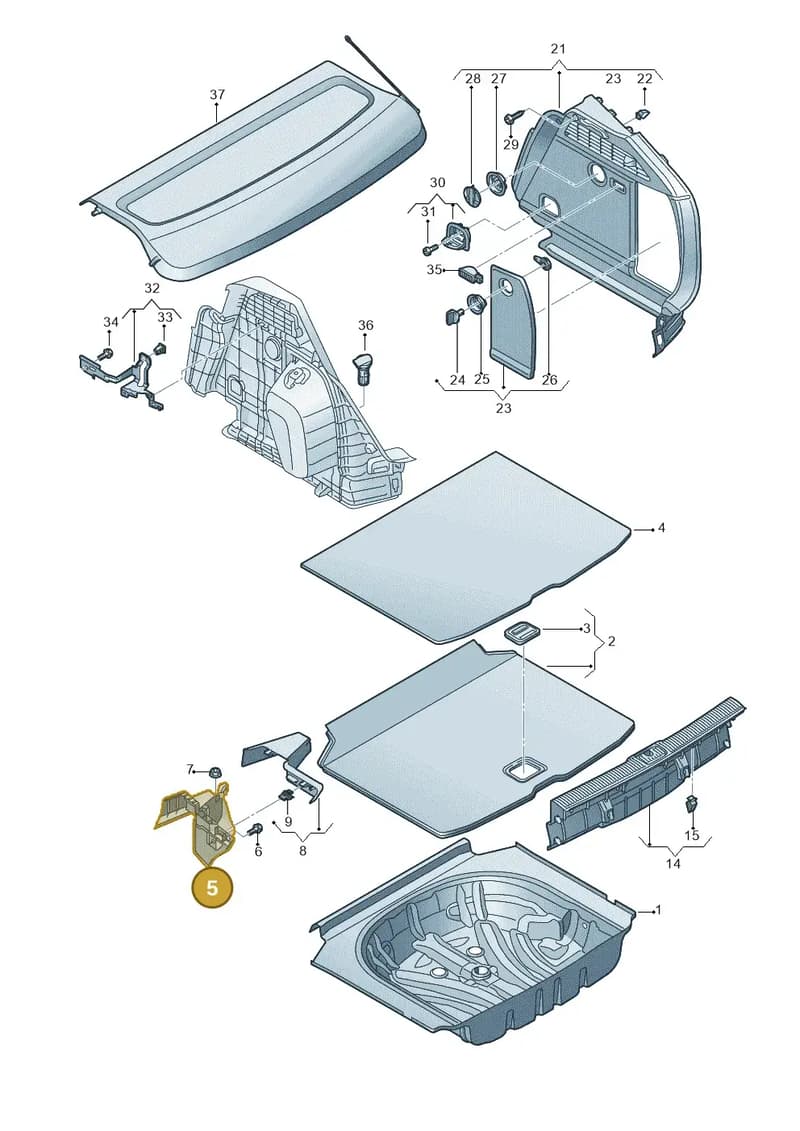 8V48634234PK — Audi A3 Sportback (2012-2016) diagram 745863800, position 5