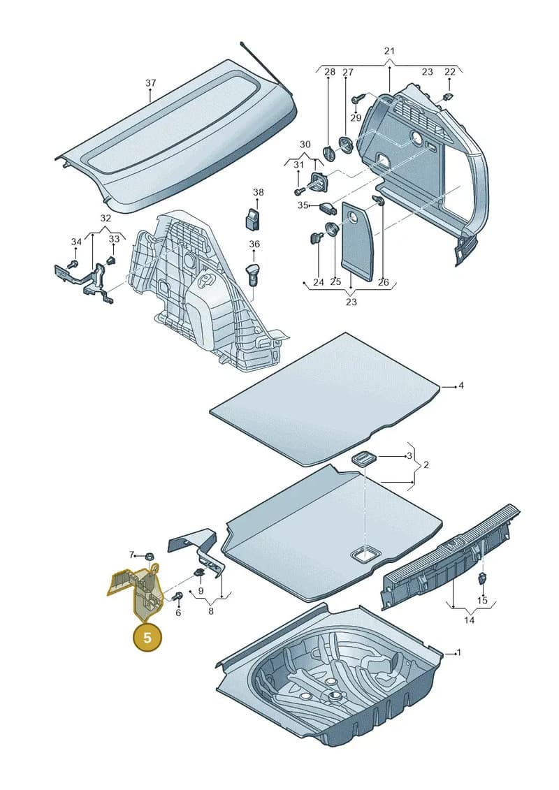 8V48634234PK — Audi A3 Sportback (2016-2020) diagram 890863800, position 5
