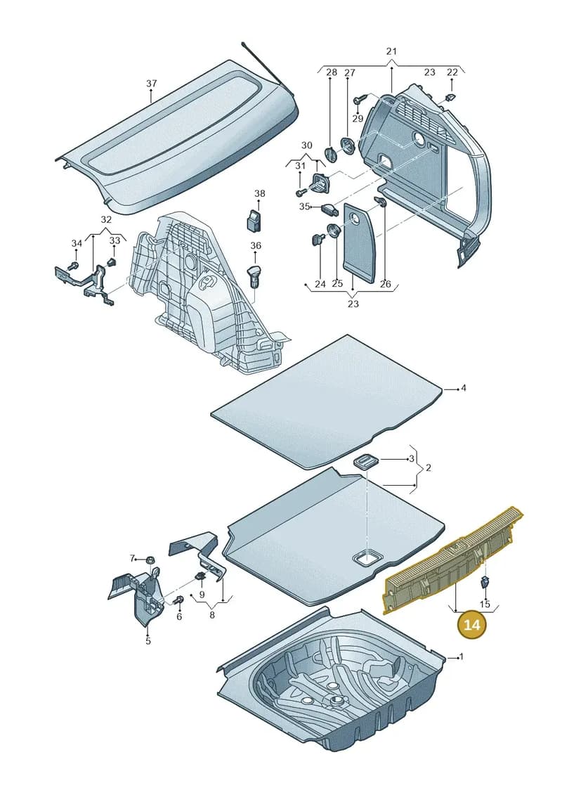 8V4863471K4PK — Audi A3 Sportback (2016-2020) diagram 890863800, position 14