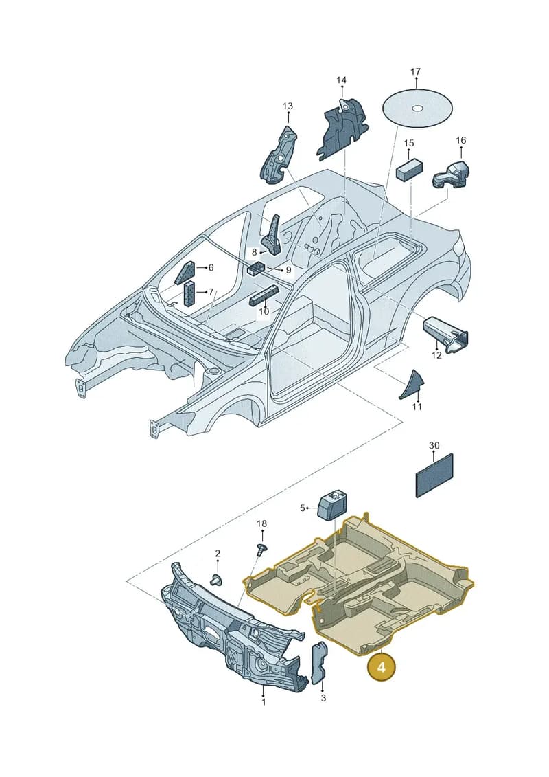 8V4863919F — Audi RS3 Limousine (2017-2020) diagram 890863200, position 4