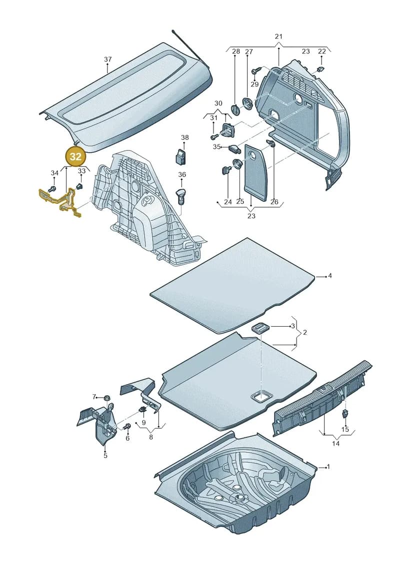8V4864200 — Audi A3 Sportback (2016-2020) diagram 890863800, position 32