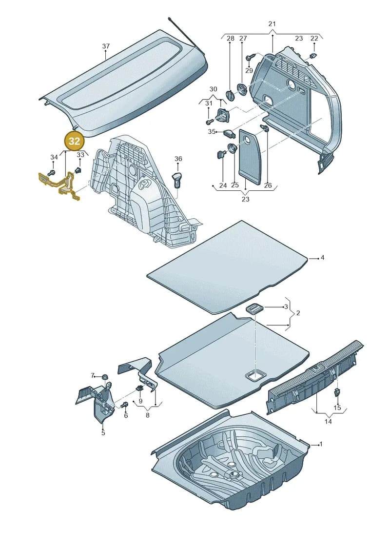 8V4864200 — Audi RS3 Limousine (2017-2020) diagram 745863800, position 32