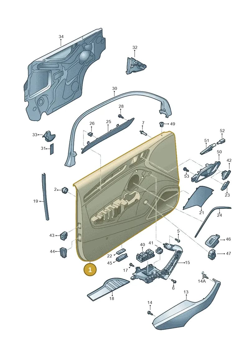 8V4867103AMWFA — Audi A3 Sportback (2016-2020) diagram 890867100, position 1