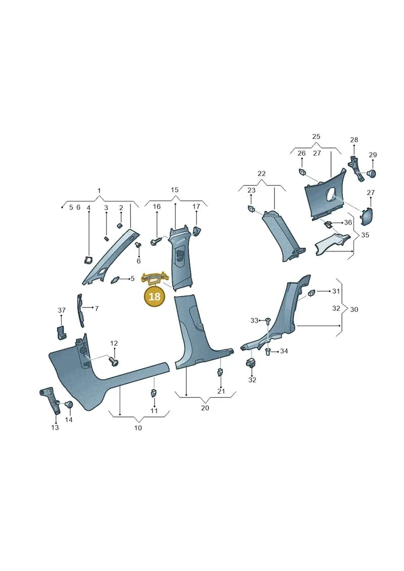 8V4867192 — Audi RS3 Sportback (2015-2016) diagram 858867650, position 18