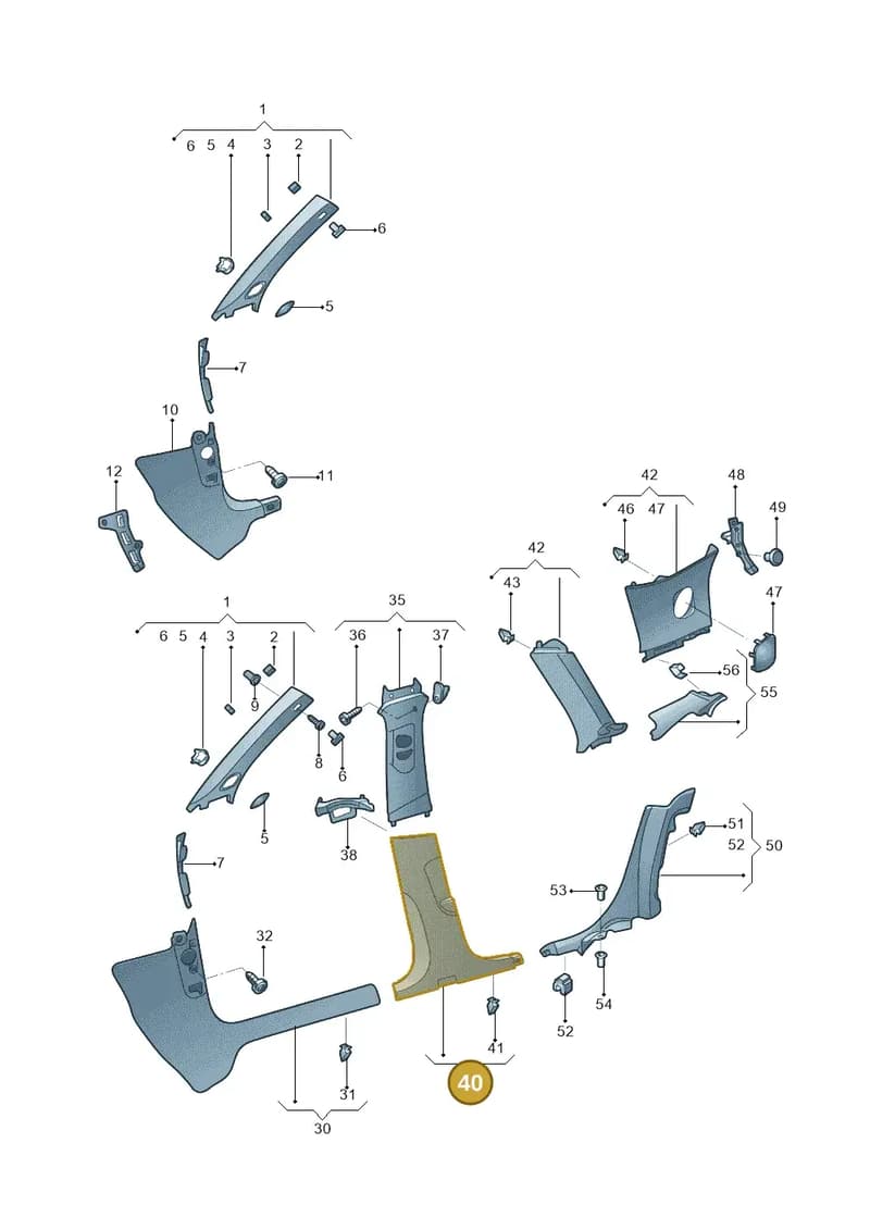 8V48672394PK — Audi A3 Sportback 1.4 (2014-) diagram 785867065, position 40