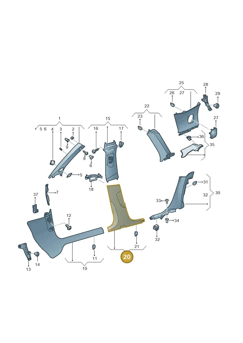 8V48672394PK — Audi RS3 Limousine (2017-2020) diagram 853867650, position 20