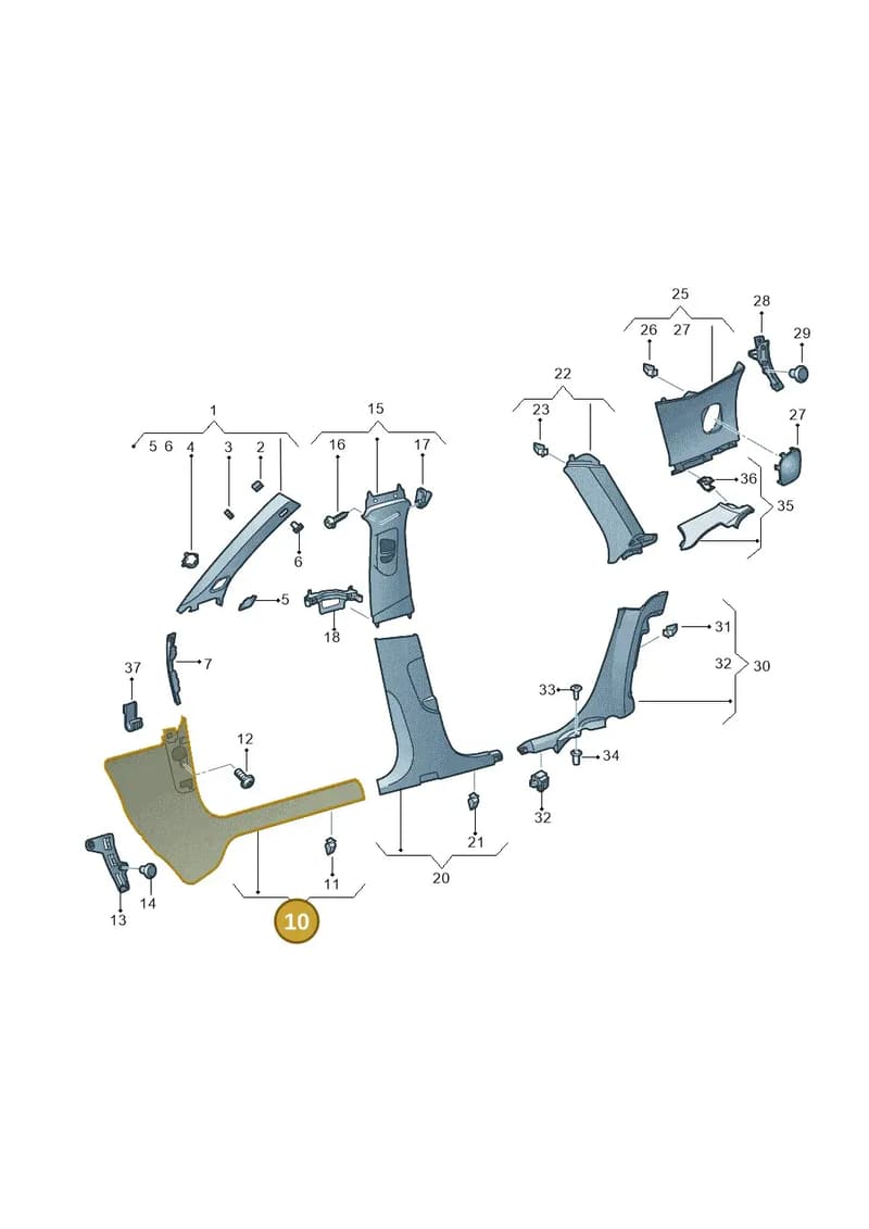 8V4867271A4PK — Audi RS3 Sportback (2015-2016) diagram 858867650, position 10