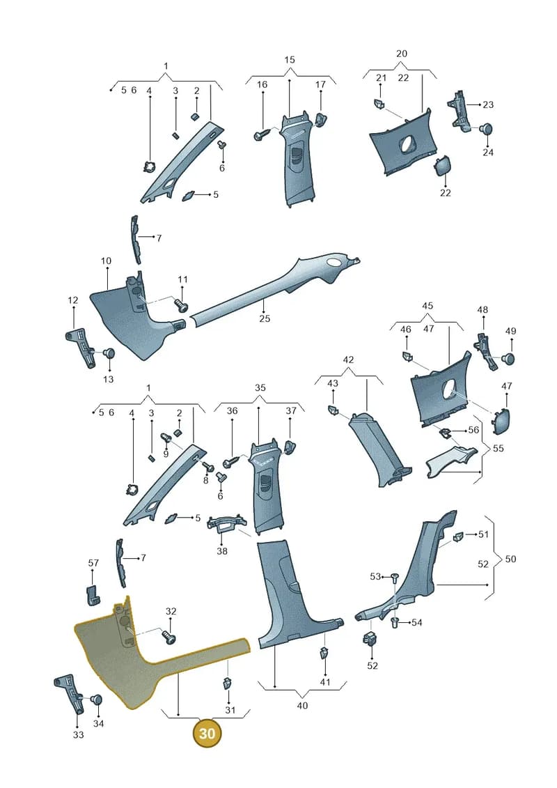 8V4867272A4PK — Audi A3 Sportback (2012-2016) diagram 745867650, position 30