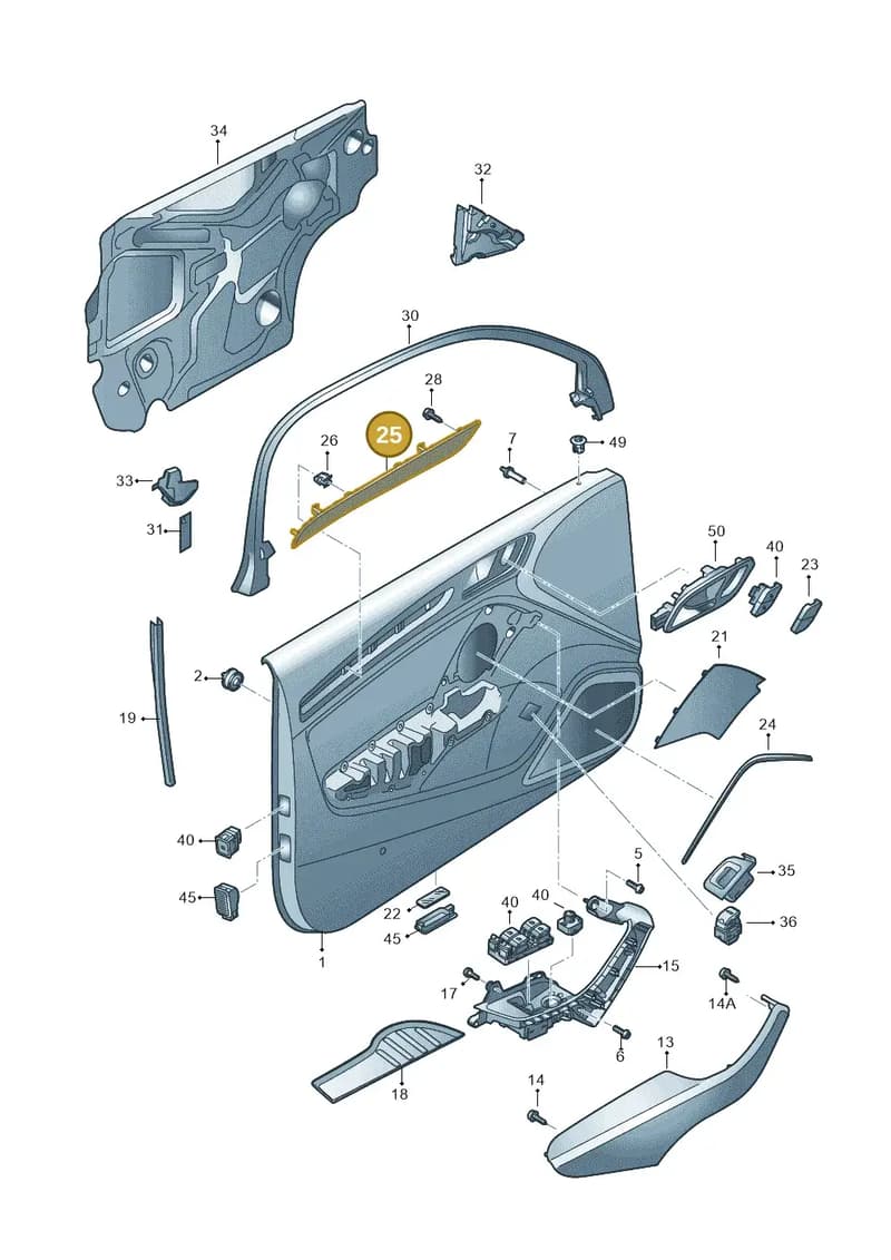 8V48674094T4 — Audi A3 Sportback (2012-2016) diagram 745867200, position 25