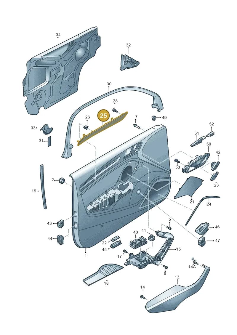 8V4867410ARI2 — Audi A3 Sportback (2016-2020) diagram 890867100, position 25