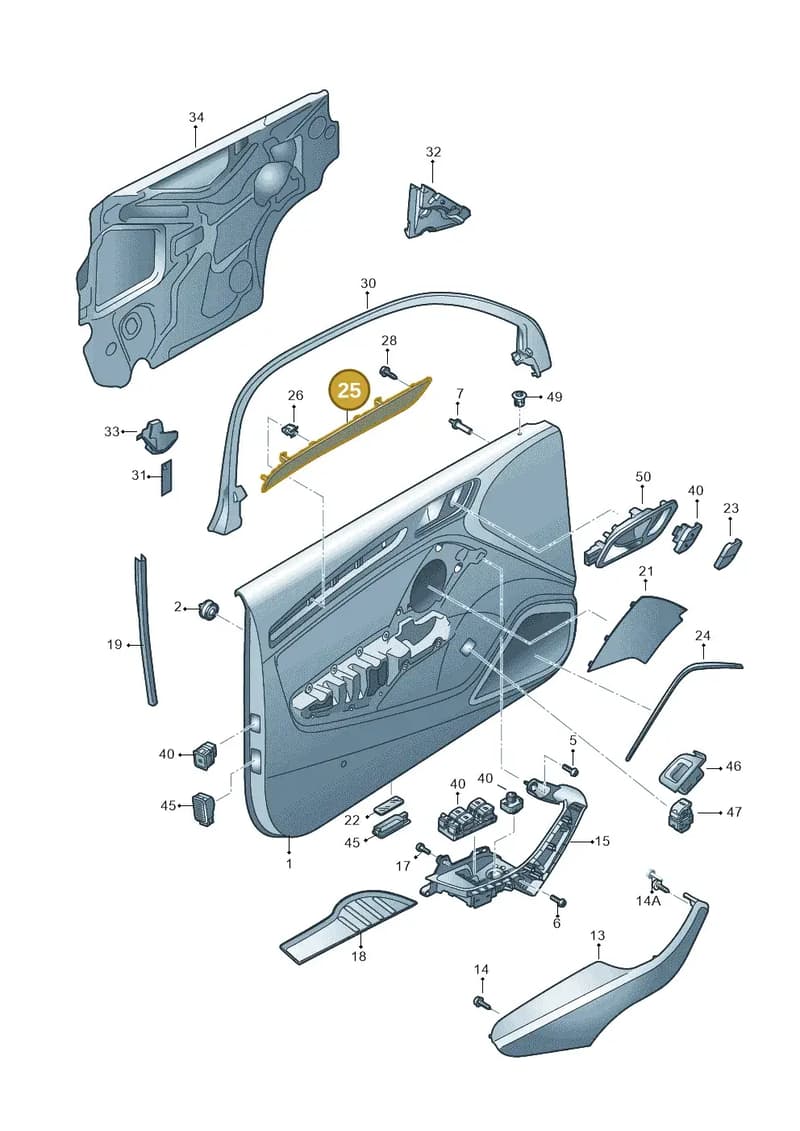 8V4867410J6T3 — Audi RS3 Sportback (2015-2016) diagram 745867100, position 25