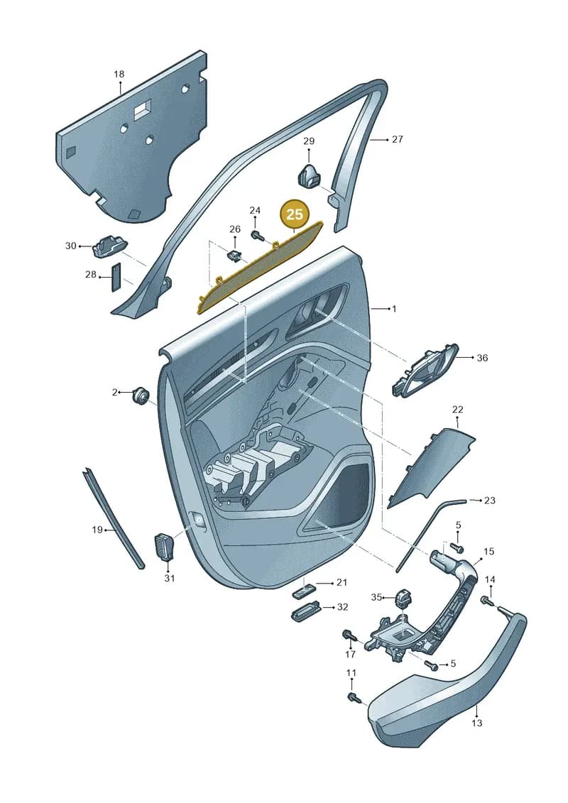 8V4867419J6T3 — Audi RS3 Sportback (2015-2016) diagram 745867400, position 25