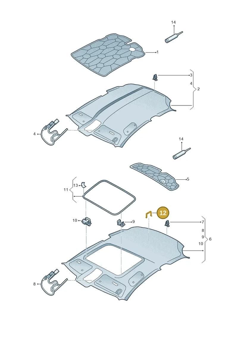 8V4867483 — Audi A3 Sportback (2016-2020) diagram 745867550, position 12