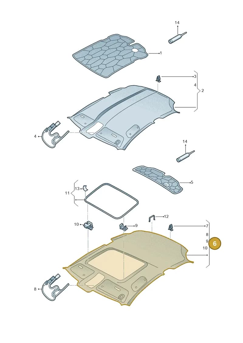 8V4867505TYS3 — Audi A3 Sportback (2016-2020) diagram 745867550, position 6