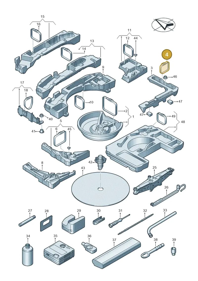 8V4867749 — Audi A3 Sportback (2019-2025) diagram 596011100, position 4