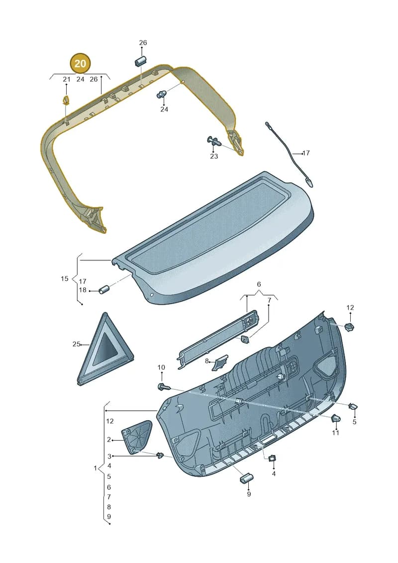 8V4867973D4PK — Audi A3 Sportback (2016-2020) diagram 890867950, position 20