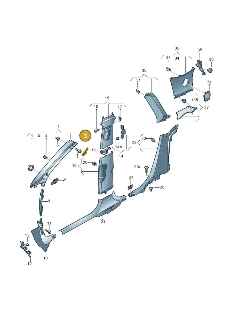8V48681724PK — Audi A3 Sportback (2012-2016) diagram 745867750, position 3