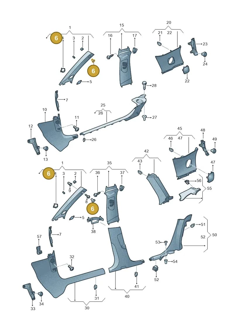 8V4868172MG6 — Audi A3 Sportback (2016-2020) diagram 890867650, position 6