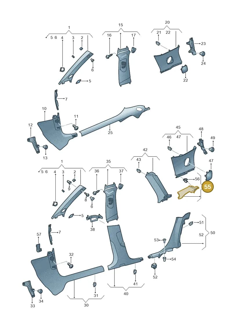 8V48686064PK — Audi A3 Sportback (2012-2016) diagram 745867650, position 55
