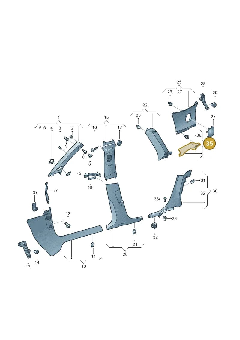 8V48686064PK — Audi RS3 Limousine (2017-2020) diagram 853867650, position 35