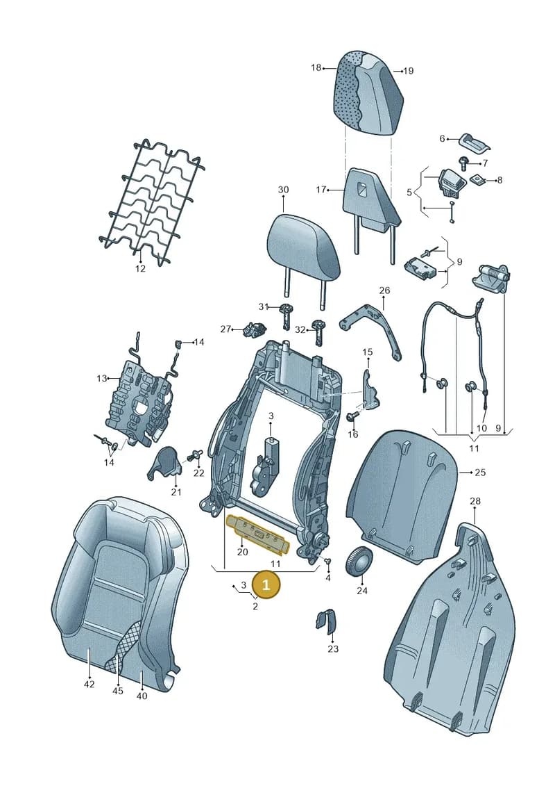 8V4881515A — Audi A3 Sportback (2016-2020) diagram 745881500, position 1