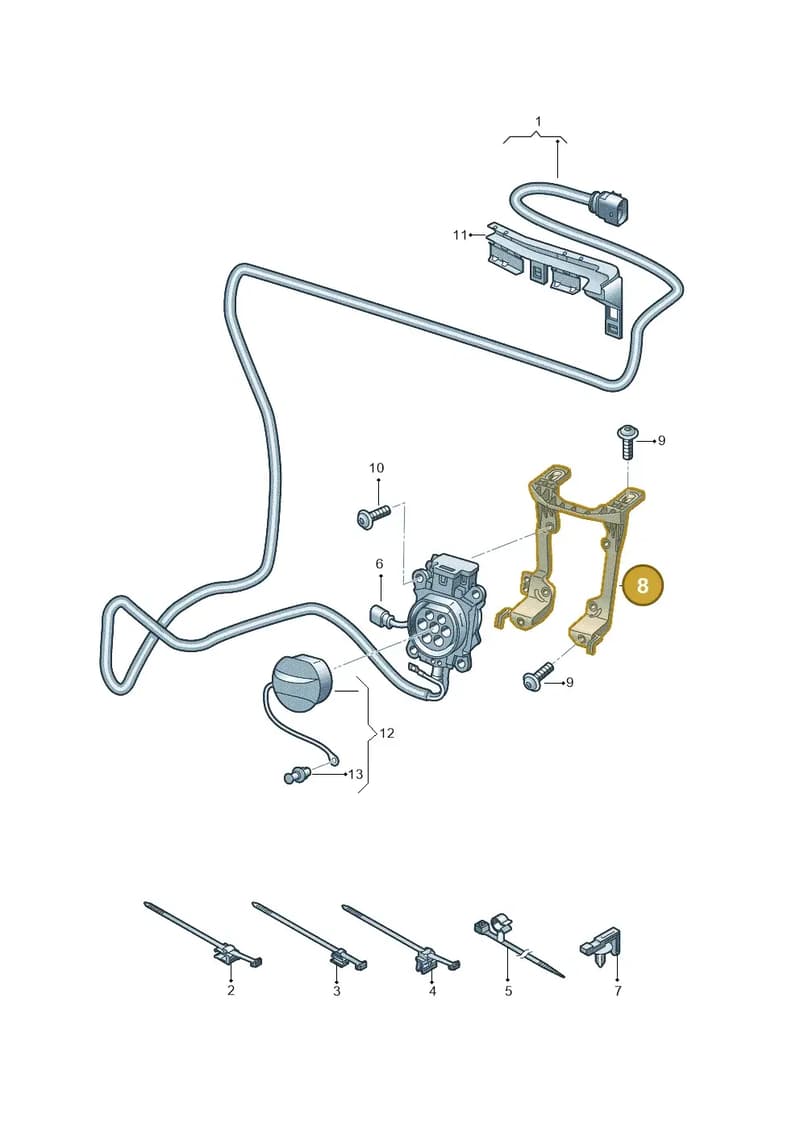 8V4907509A — Audi A3 Sportback (2016-2020) diagram 745972070, position 8