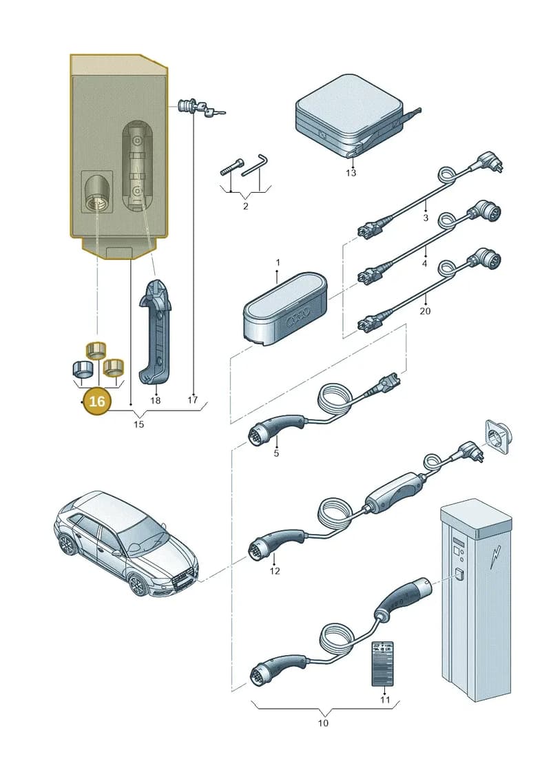 8V4915811A — Audi A3 Sportback (2012-2016) diagram 745971600, position 16