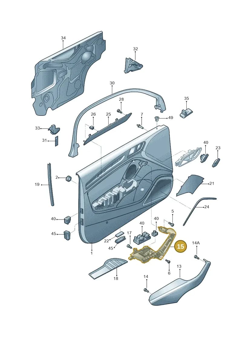 8V4959521E6PS — Audi A3 Sportback 1.4 (2014-) diagram 785867010, position 15