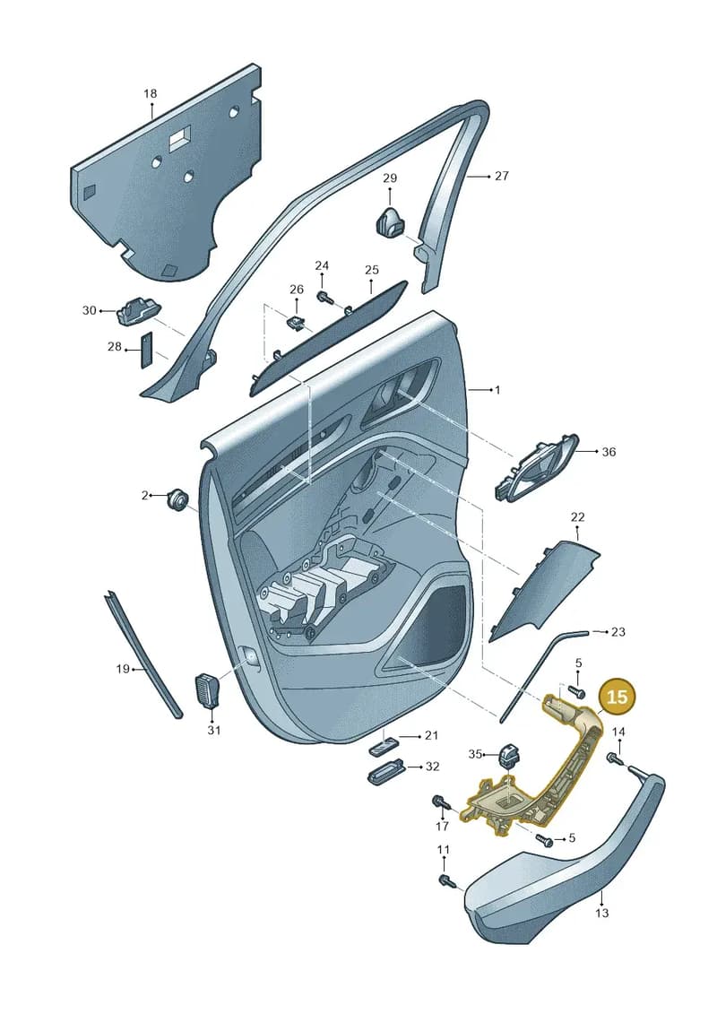 8V4959527A6PS — Audi RS3 Sportback (2015-2016) diagram 745867400, position 15