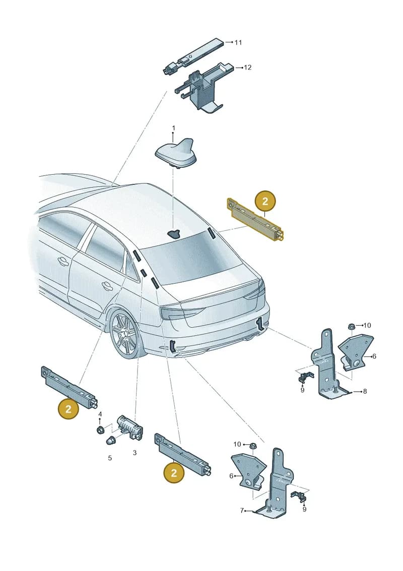 8V5035225E — Audi A3 Sportback (2016-2020) diagram 890035200, position 2
