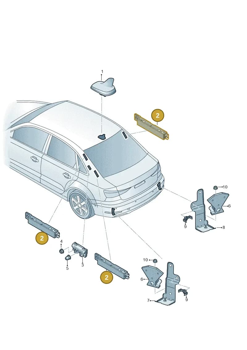 8V5035225H — Audi A3 Sportback (2012-2016) diagram 745035200, position 2
