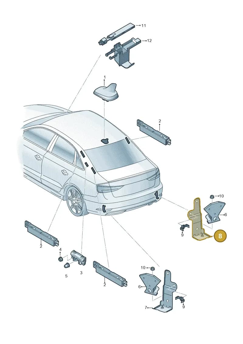 8V5035526A — Audi A3 Sportback (2016-2020) diagram 890035200, position 8