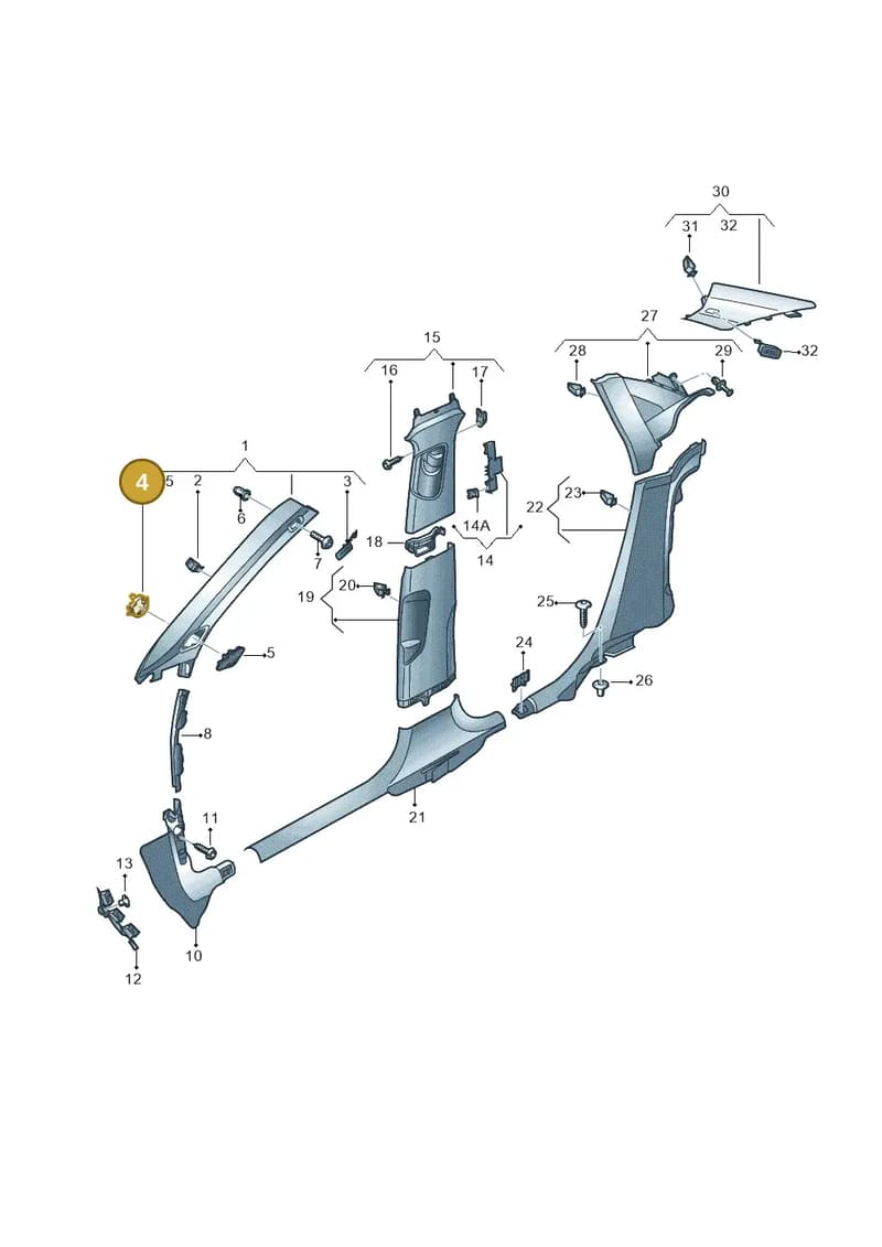 8V50355624PK — Audi A3 Sportback (2012-2016) diagram 745867700, position 4