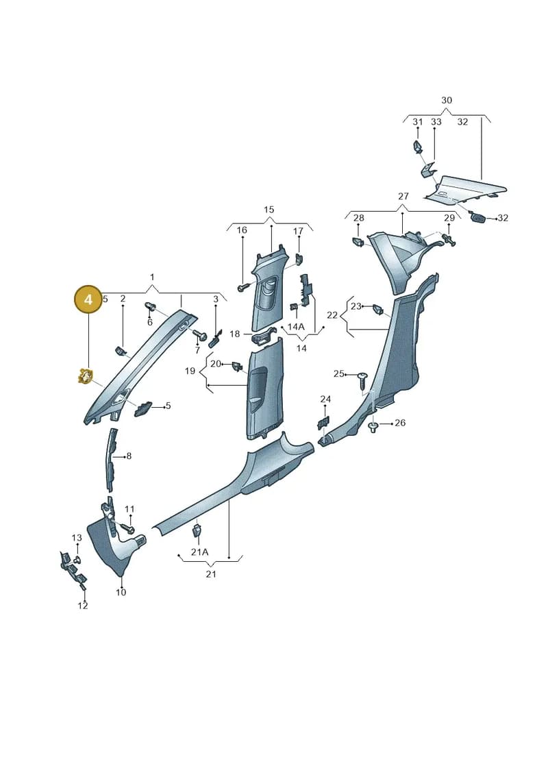 8V50355624PK — Audi RS3 Limousine (2017-2020) diagram 890867700, position 4