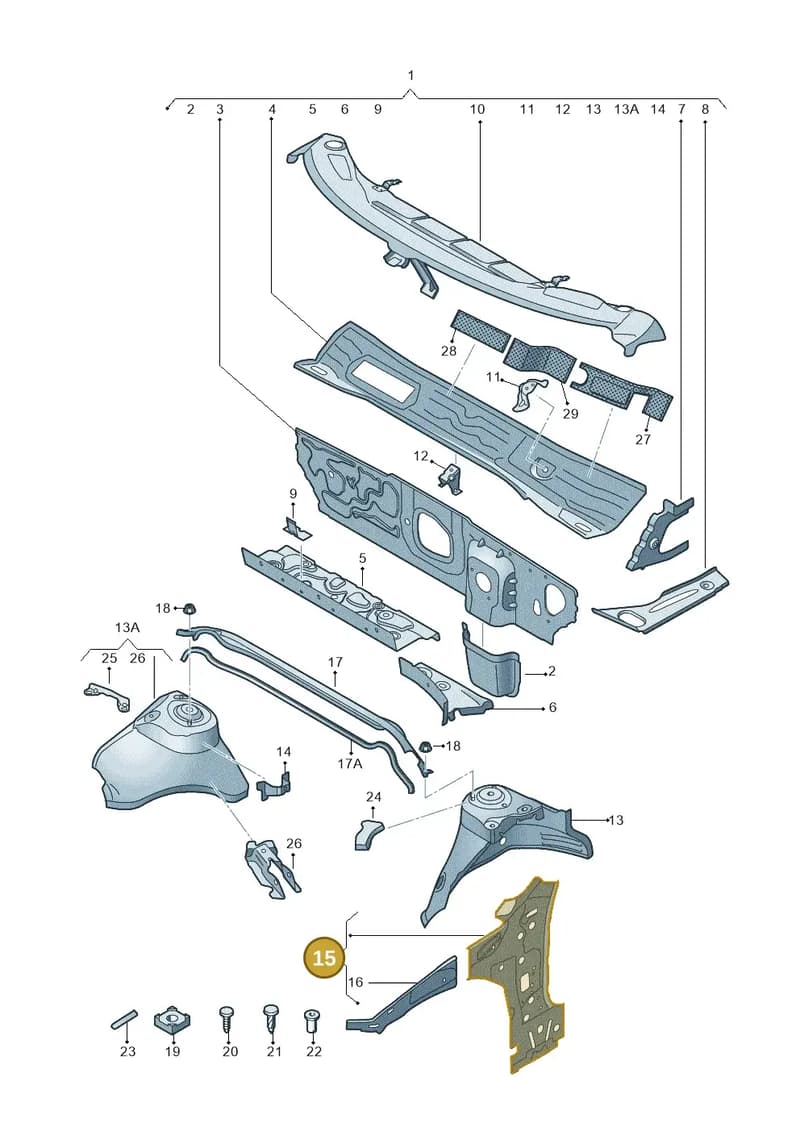 8V5802124TA — Audi RS3 Limousine (2017-2020) diagram 745805500, position 15