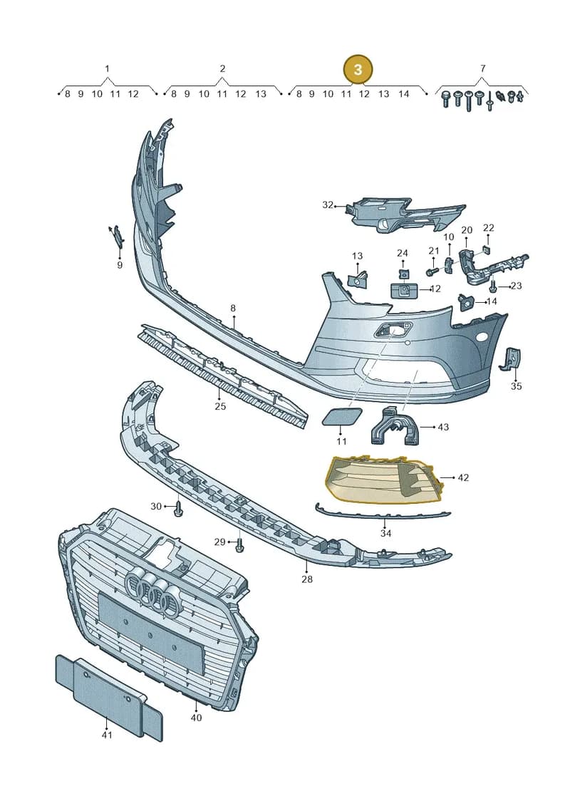 8V5807065AAGRU — Audi A3 Sportback (2016-2020) diagram 890807150, position 3