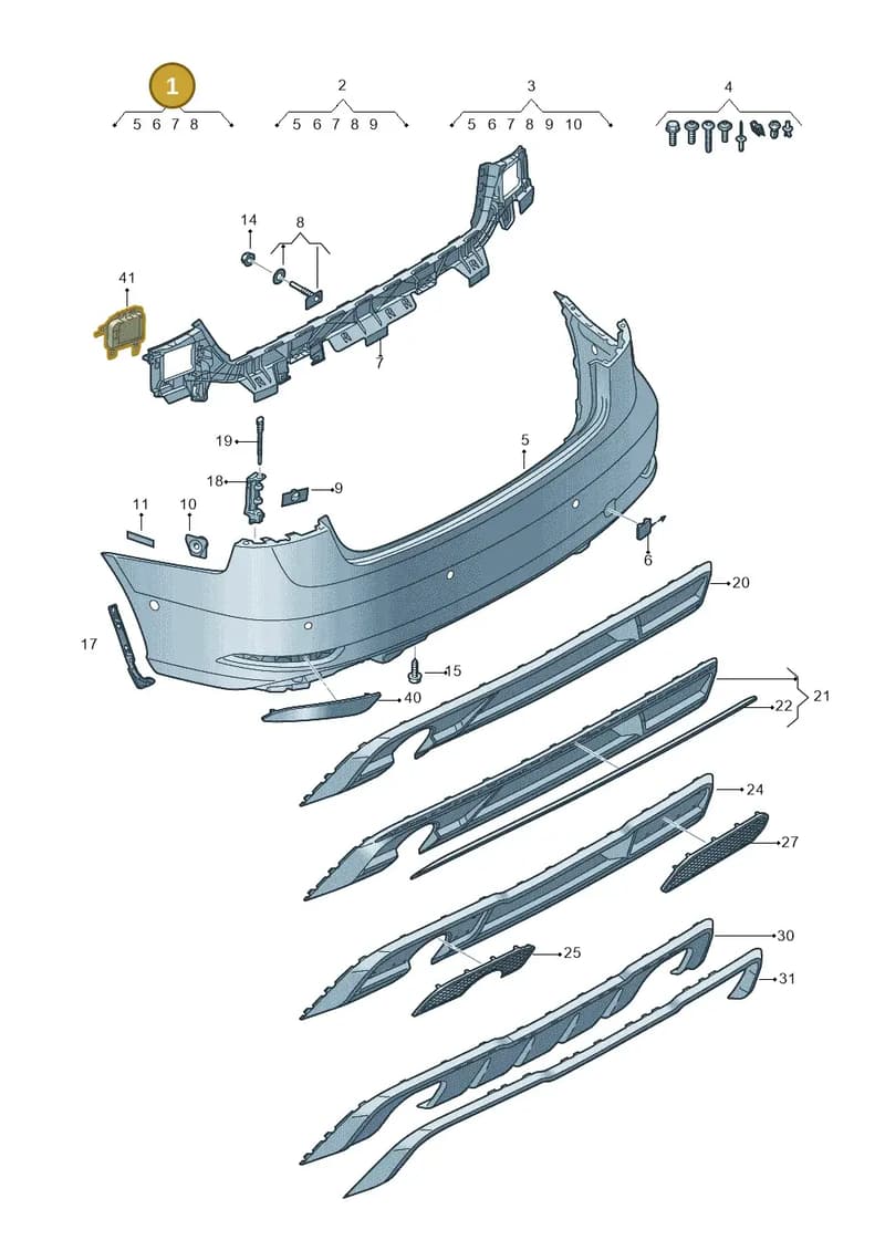 8V5807067JGRU — Audi A3 Sportback (2016-2020) diagram 890807800, position 1