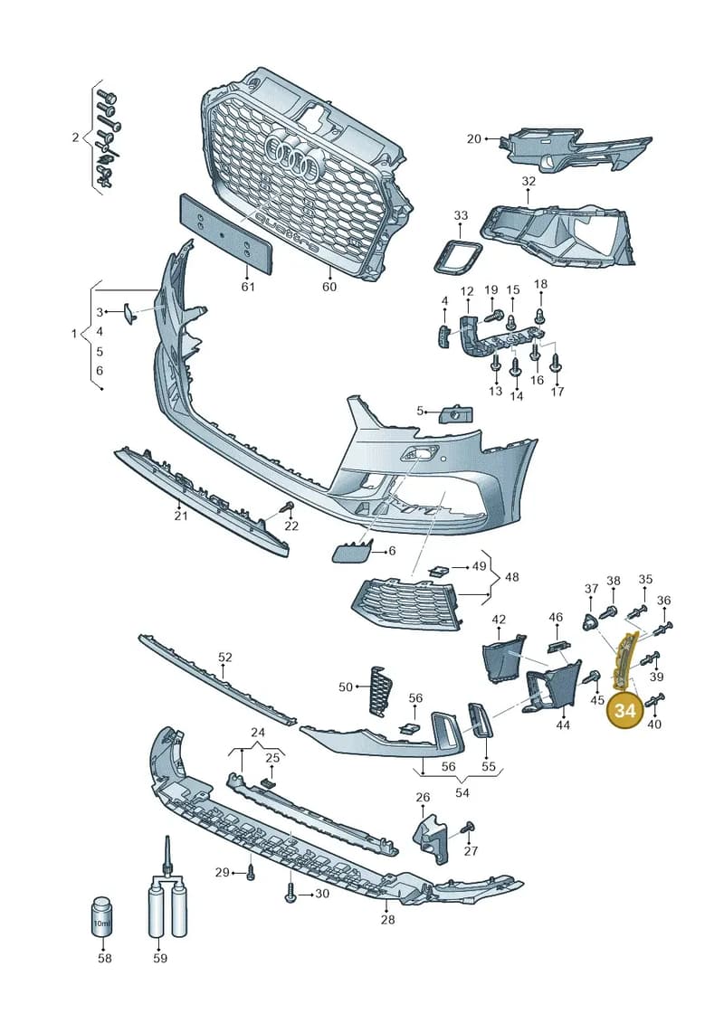 8V5807341A — Audi RS3 Limousine (2017-2020) diagram 853807200, position 34