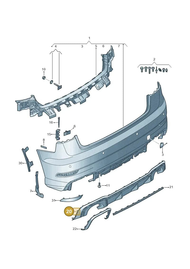 8V5807521AKY9B — Audi RS3 Limousine (2017-2020) diagram 853807700, position 20