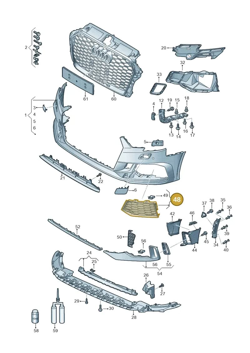8V5807681AGT94 — Audi RS3 Limousine (2017-2020) diagram 853807200, position 48