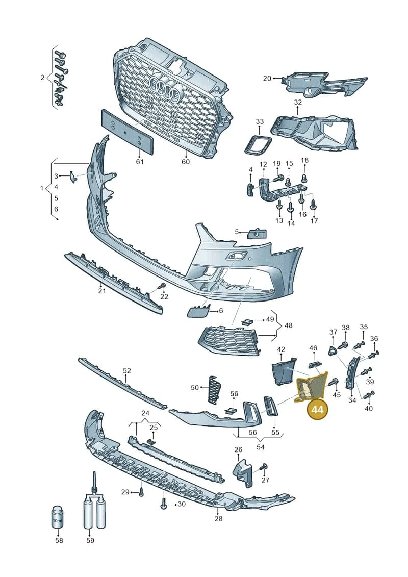 8V5807684A — Audi RS3 Limousine (2017-2020) diagram 853807200, position 44